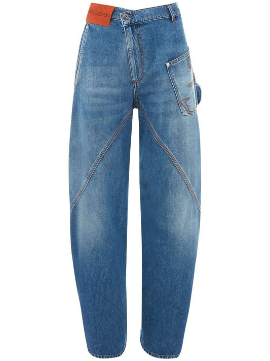 twisted workwear wide-leg jeans