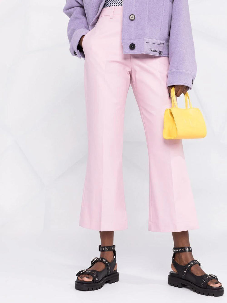 MSGM pressed-crease cotton tailored trousers