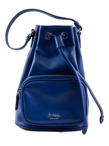 LA ROSE leather satchel bag bluette