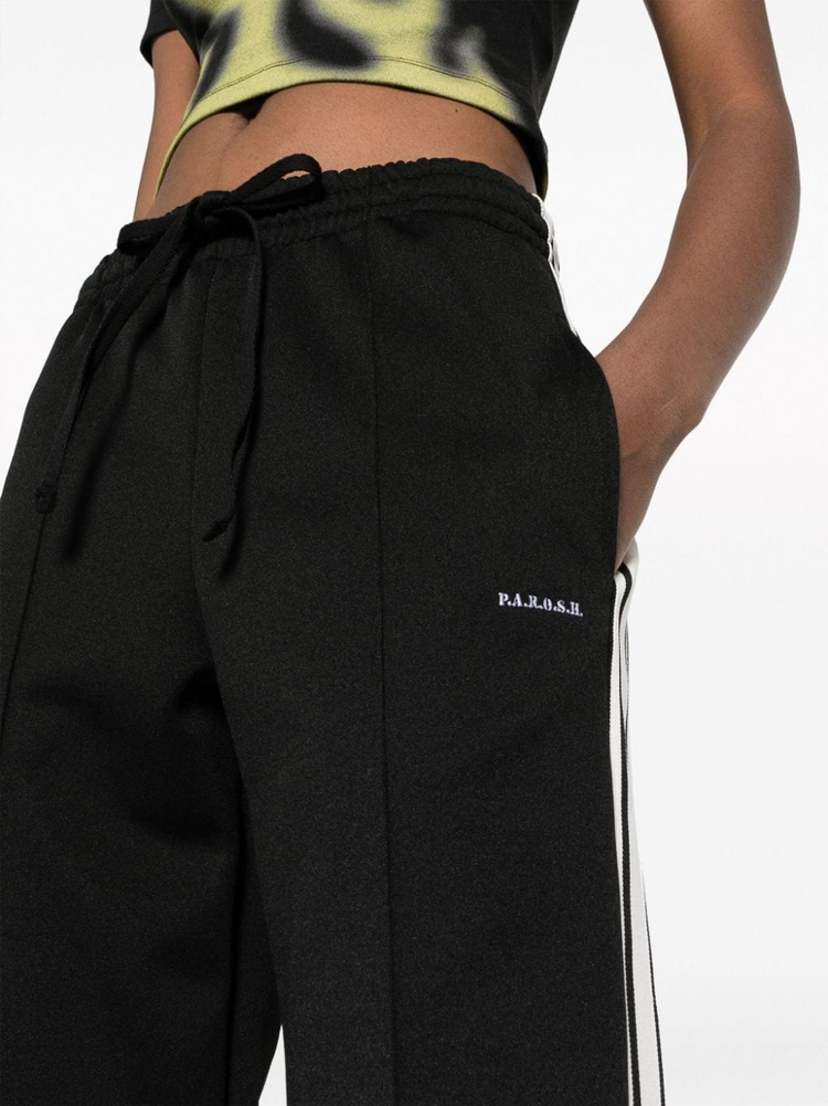 logo-embroidered cropped track pants