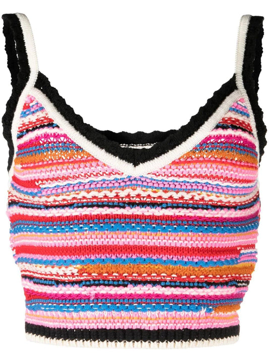 DSQUARED2 striped crochet-knit vest