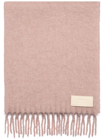 AMI PARIS fringed wool-blend scarf
