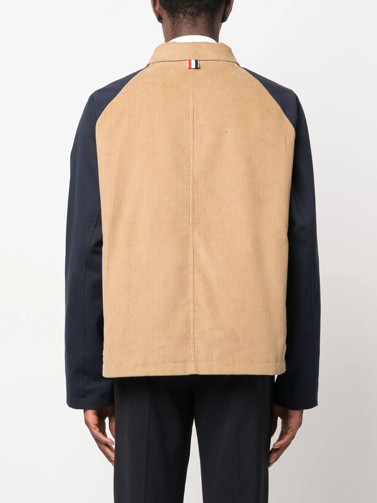 THOM BROWNE corduroy panelled shirt jacket