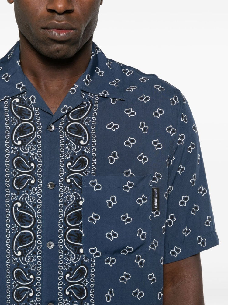 paisley-print bowling shirt