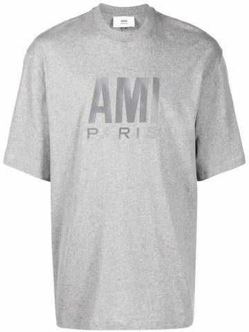 AMI PARIS embroidered-logo organic cotton T-shirt