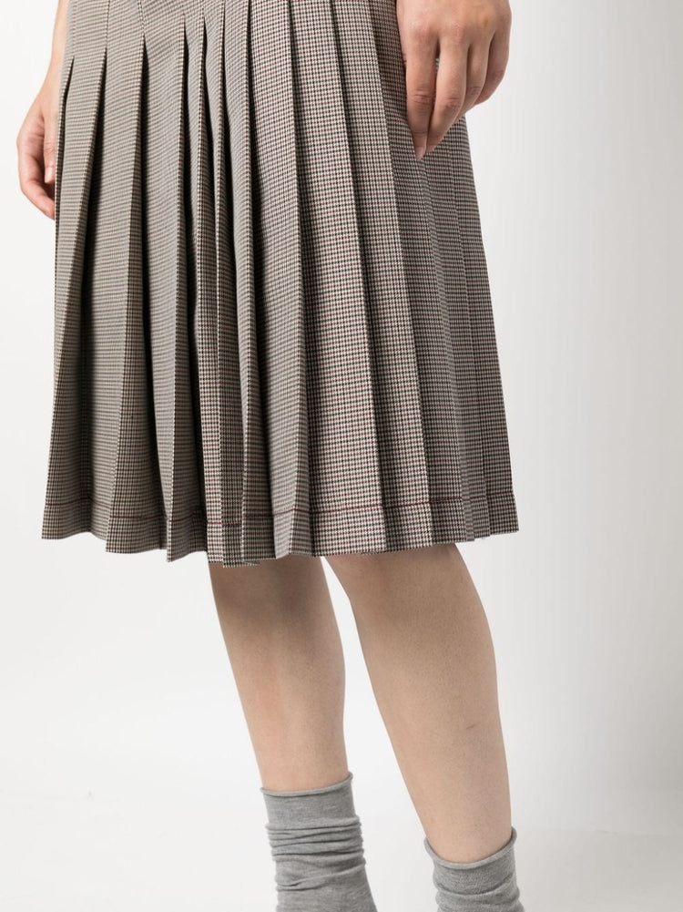 MARNI check-print pleated midi skirt