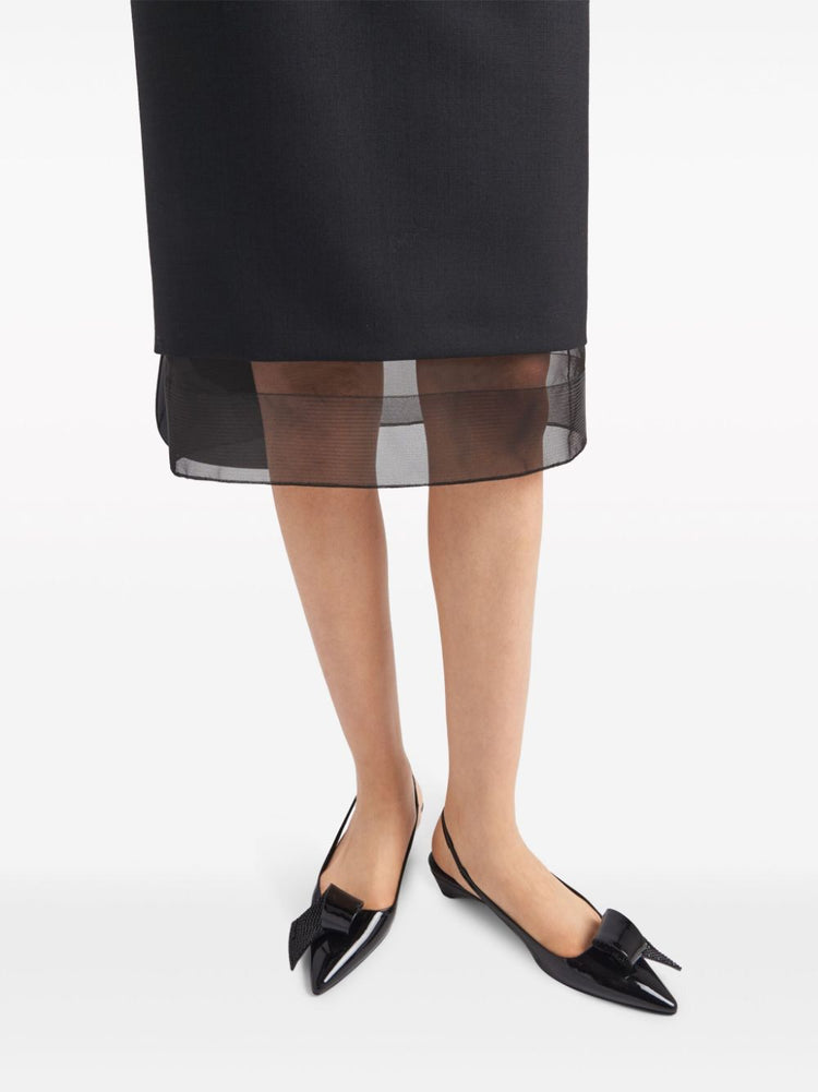 enamel triangle-logo wool skirt