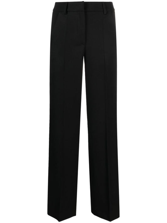 tripped-detail trousers
