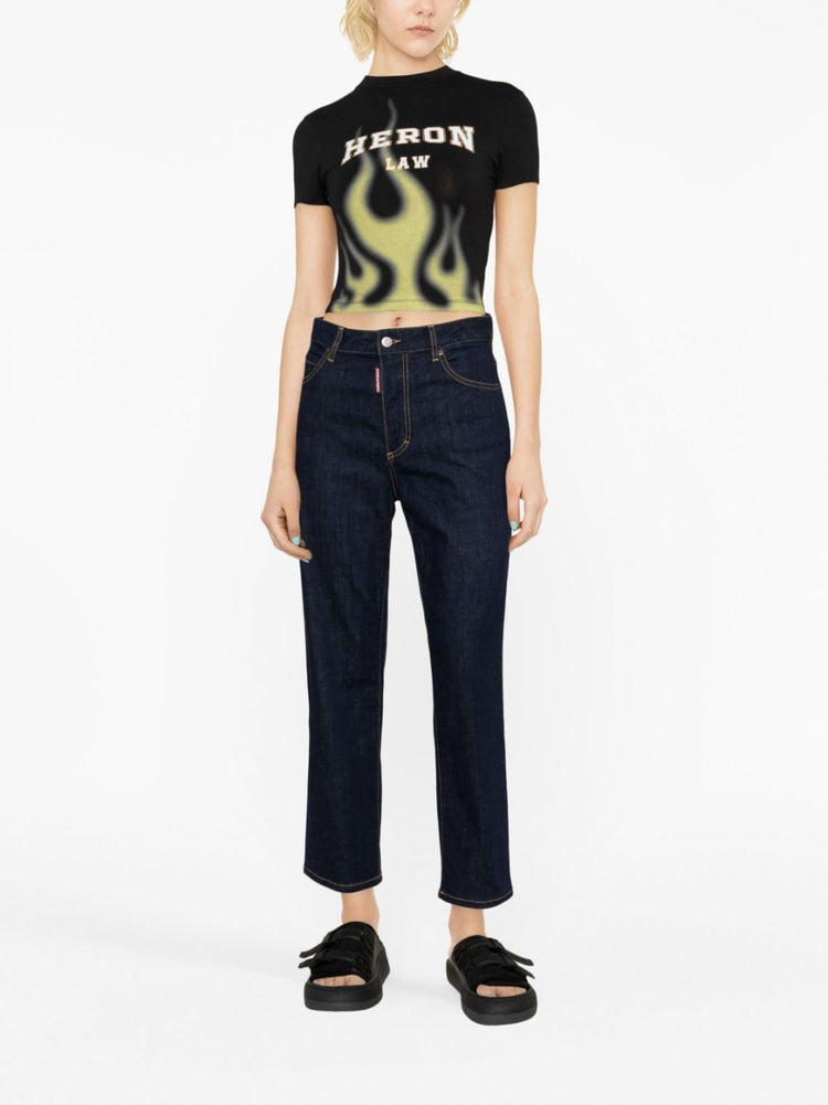 DSQUARED2 logo-patch straight-leg jeans