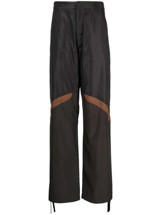 panelled straight-leg cargo trousers