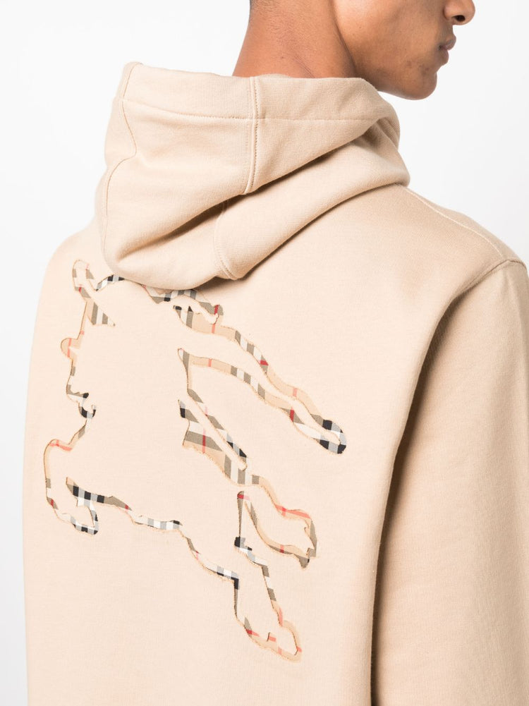 BURBERRY logo-embroidered cotton hoodie